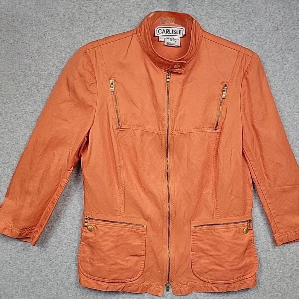 Carlisle Size 4 lightweight linen blend safari style utility jacket
